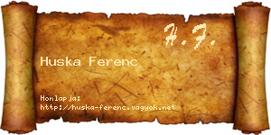 Huska Ferenc névjegykártya